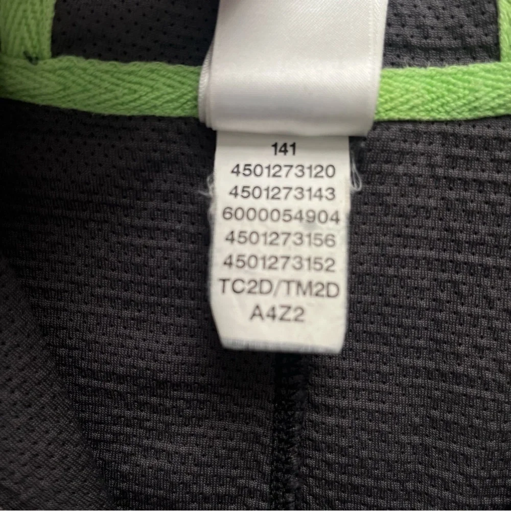 The North Face Men's Full Zip Hoodie Black Neon Green Size Large A4Z2 Vintage
